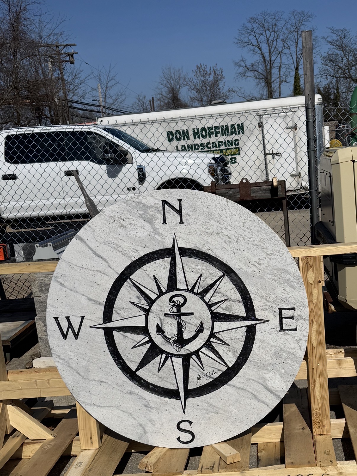 Compass rose in-stock inlay design
