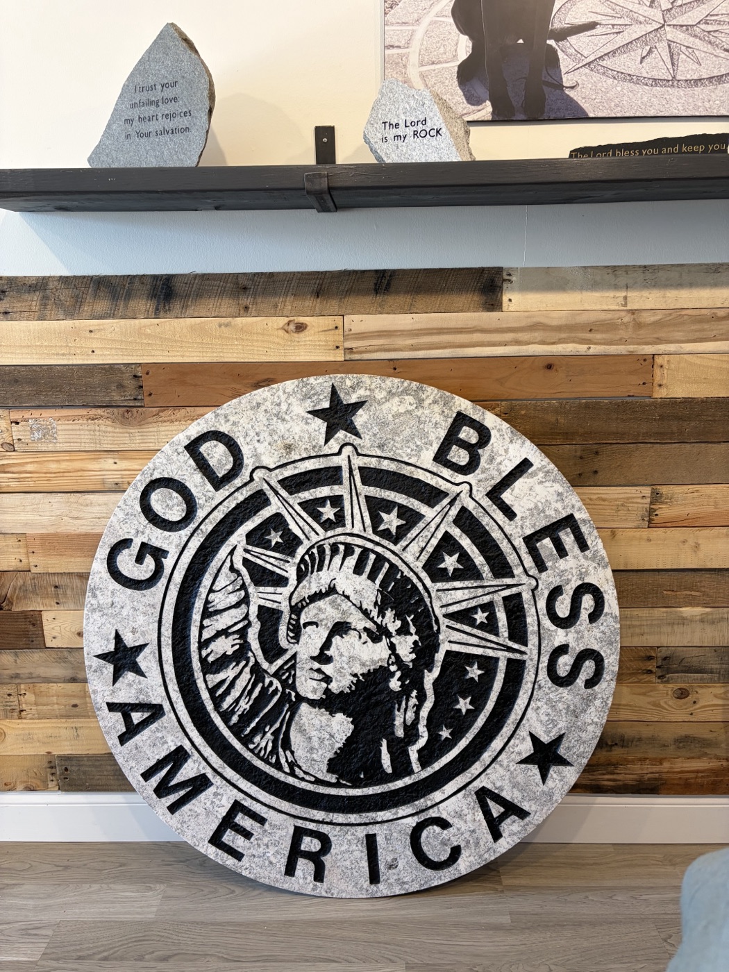 God Bless America Statue of Liberty in-stock inlay design
